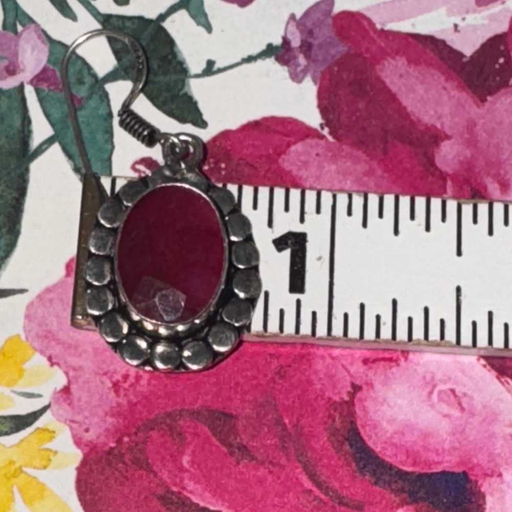 Ruby Silver Earrings - image 5